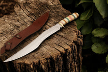 Load image into Gallery viewer, Custom Handmade Bowie Knife - 12&quot; D2 Steel Blade, Exotic Wood &amp; Bone Handle
