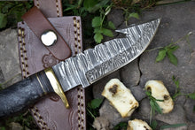 Load image into Gallery viewer, Custom Handmade Damascus Hunting Knife – 8&quot; with Sheath
