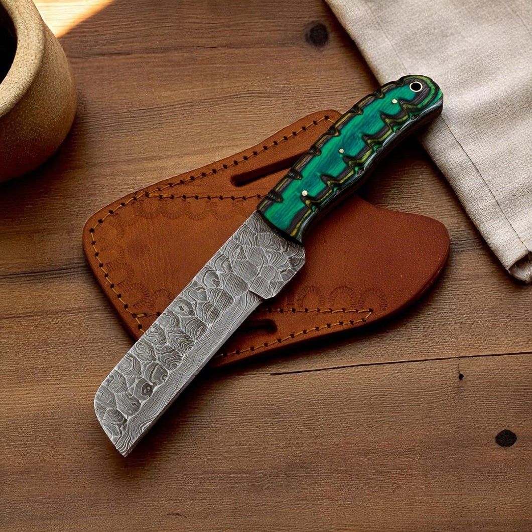 Custom Handmade Damascus Bull Cutter Knife 8.5