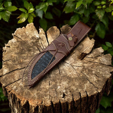 Carregar imagem no visualizador da galeria, Custom Handmade Bowie Knife - 14&quot; Damascus Steel Blade, Rosewood &amp; Bone Handle
