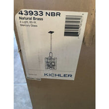 Load image into Gallery viewer, Kichler 43933NBR Vance 4 Light 13 inch Pendant, Natural Brass
