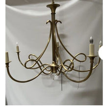 Carregar imagem no visualizador da galeria, ERIC COHLER DOUBLE TWIST 5 LIGHT CHANDELIER, 36&quot; ANTIQUE BRASS
