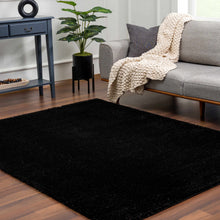 Load image into Gallery viewer, Heavenly Solid Black Plush Rug - Clearance
