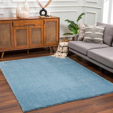 Load image into Gallery viewer, Heavenly Solid Blue Plush Rug - Clearance
