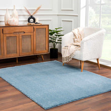 Load image into Gallery viewer, Heavenly Solid Blue Plush Rug - Clearance
