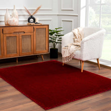 Load image into Gallery viewer, Heavenly Solid Red Plush Rug - Clearance
