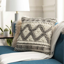 Load image into Gallery viewer, Sagamore Cream Trellis Wool&amp;Cotton Throw Pillow
