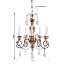 Load image into Gallery viewer, Samiyah 5-Light Rustic Gold Crystal Chandelier
