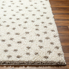Cargar imagen en el visor de la galería, Chaia Dotted Cream &amp; Gray Plush Rug

