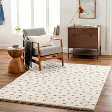 Cargar imagen en el visor de la galería, Chaia Dotted Cream &amp; Gray Plush Rug
