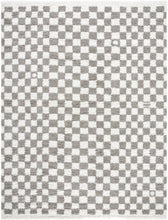Load image into Gallery viewer, Kieu Taupe Checkered Plush Rug

