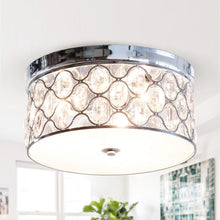 Cargar imagen en el visor de la galería, Scorpio 14 Inch 3-Lights Chrome Drum Flush Mount Chandelier
