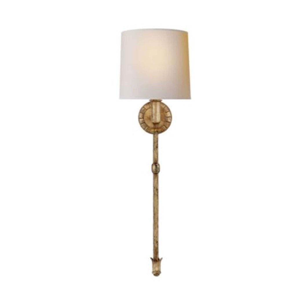 Selzalot wall lighting Michel Tail Sconce in Gild with Natural Paper Shade
