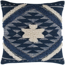 Load image into Gallery viewer, Shepardsville Navy Kilim Pattern Throw Pillow

