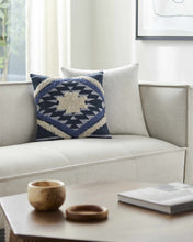 Load image into Gallery viewer, Shepardsville Navy Kilim Pattern Throw Pillow
