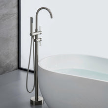 Load image into Gallery viewer, Sherwin 2-Handle Claw Foot Tub Faucet with Hand Shower in Silver
