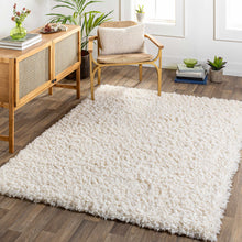 Load image into Gallery viewer, Siari Solid Cream Plush Rug
