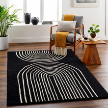 Carregar imagem no visualizador da galeria, Fuat Black Wool Rug
