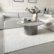 Load image into Gallery viewer, Silver Travertine Vein-cut Round Honed 2&quot; Tabletop Coffee Table (D)36&quot; (H)16&quot;
