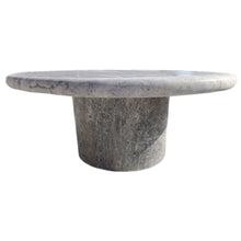 Load image into Gallery viewer, Silver Travertine Vein-cut Round Honed 2&quot; Tabletop Coffee Table (D)36&quot; (H)16&quot;
