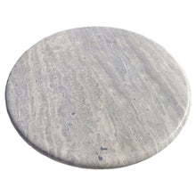 Load image into Gallery viewer, Silver Travertine Vein-cut Round Honed 2&quot; Tabletop Coffee Table (D)36&quot; (H)16&quot;

