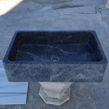 Load image into Gallery viewer, Natural Stone Sirius Black Marble Rectangular Above Vanity Bathroom Sink Polished
