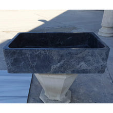 Load image into Gallery viewer, Natural Stone Sirius Black Marble Rectangular Above Vanity Bathroom Sink Polished
