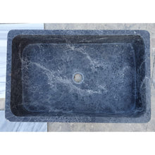 Load image into Gallery viewer, Natural Stone Sirius Black Marble Rectangular Above Vanity Bathroom Sink Polished
