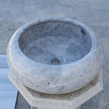 Load image into Gallery viewer, Natural Stone Sirius Silver Marble Above Vanity Bathroom Sink (D)15.5&quot; (H)6&quot;
