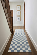 Carregar imagem no visualizador da galeria, Brone Blue Checkered Washable Rug
