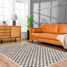 Load image into Gallery viewer, Halen Taupe Checkered Area Rug
