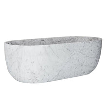 Load image into Gallery viewer, Statuario White Marble Bathtub Hand-carved from Solid Marble Block (W)32&quot; (L)67&quot; (H)20&quot;
