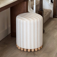 Carregar imagem no visualizador da galeria, Striped Upholstered Stool Ottoman
