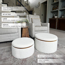 Carregar imagem no visualizador da galeria, Stowaway Chic Boucle Ottomans, Set of Two

