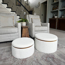 Carregar imagem no visualizador da galeria, Stowaway Chic Boucle Ottomans, Set of Two
