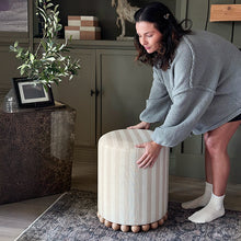 Carregar imagem no visualizador da galeria, Striped Upholstered Stool Ottoman
