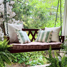 Cargar imagen en el visor de la galería, Brown Porch Swing with Cushion
