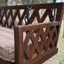 Cargar imagen en el visor de la galería, Brown Porch Swing with Cushion

