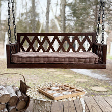 Cargar imagen en el visor de la galería, Brown Porch Swing with Cushion
