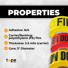 Load image into Gallery viewer, Tape Providers Barricade Tape 1000 feet WOD Barricade Flagging Tape Black and Yellow 3 inch x 1000 ft. - Hazardous Areas, Safety for Construction Zones BRC
