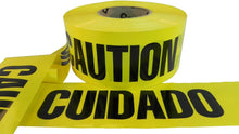 Load image into Gallery viewer, Tape Providers Barricade Tape 1000 feet WOD Barricade Flagging Tape &#39;&#39;Cuidado/Caution&#39;&#39; 3 inch x 1000 ft. - Hazardous Areas, Safety for Construction Zones BRC
