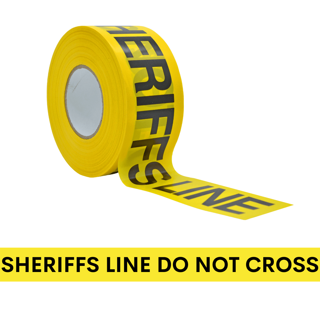 Tape Providers Barricade Tape 1000 feet WOD Barricade Flagging Tape ''Sheriffs Line Do Not Cross'' 3 inch x 1000 ft. - Hazardous Areas, Safety for Construction Zones BRC
