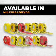 Load image into Gallery viewer, Tape Providers Barricade Tape WOD Barricade Flagging Tape &#39;&#39;Cuidado&#39;&#39; 3 inch x 300 ft. - Hazardous Areas, Safety for Construction Zones BRC
