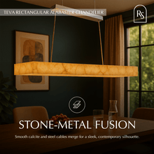 Load image into Gallery viewer, Teva Rectangular Alabaster Chandelier
