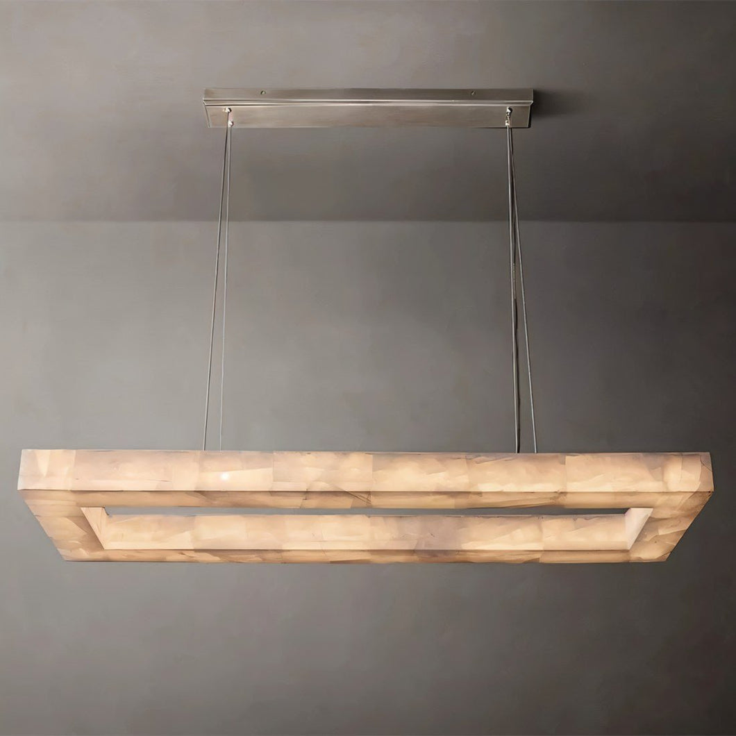 Teva Rectangular Alabaster Chandelier