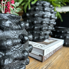 Cargar imagen en el visor de la galería, Handcrafted Textured Outdoor Matte Black Planters, Set of 3
