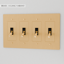 Load image into Gallery viewer, The Brass Toggle Switch (1 to 5 Gang)
