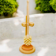 Load image into Gallery viewer, Bamboo Toilet Bowl Cleaning Brush &amp; Stand
