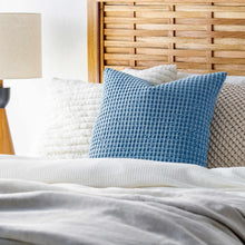 Load image into Gallery viewer, Toodyay Textured Light Blue Square Throw Pillow
