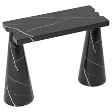 Load image into Gallery viewer, Toros Black Marble Designer Cone Shape Legs Console Polished
